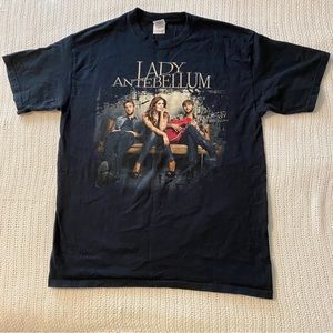 LADY ANTEBELLUM T-shirt Tee Black Size Large Group Photo Music Shirt Band Tee